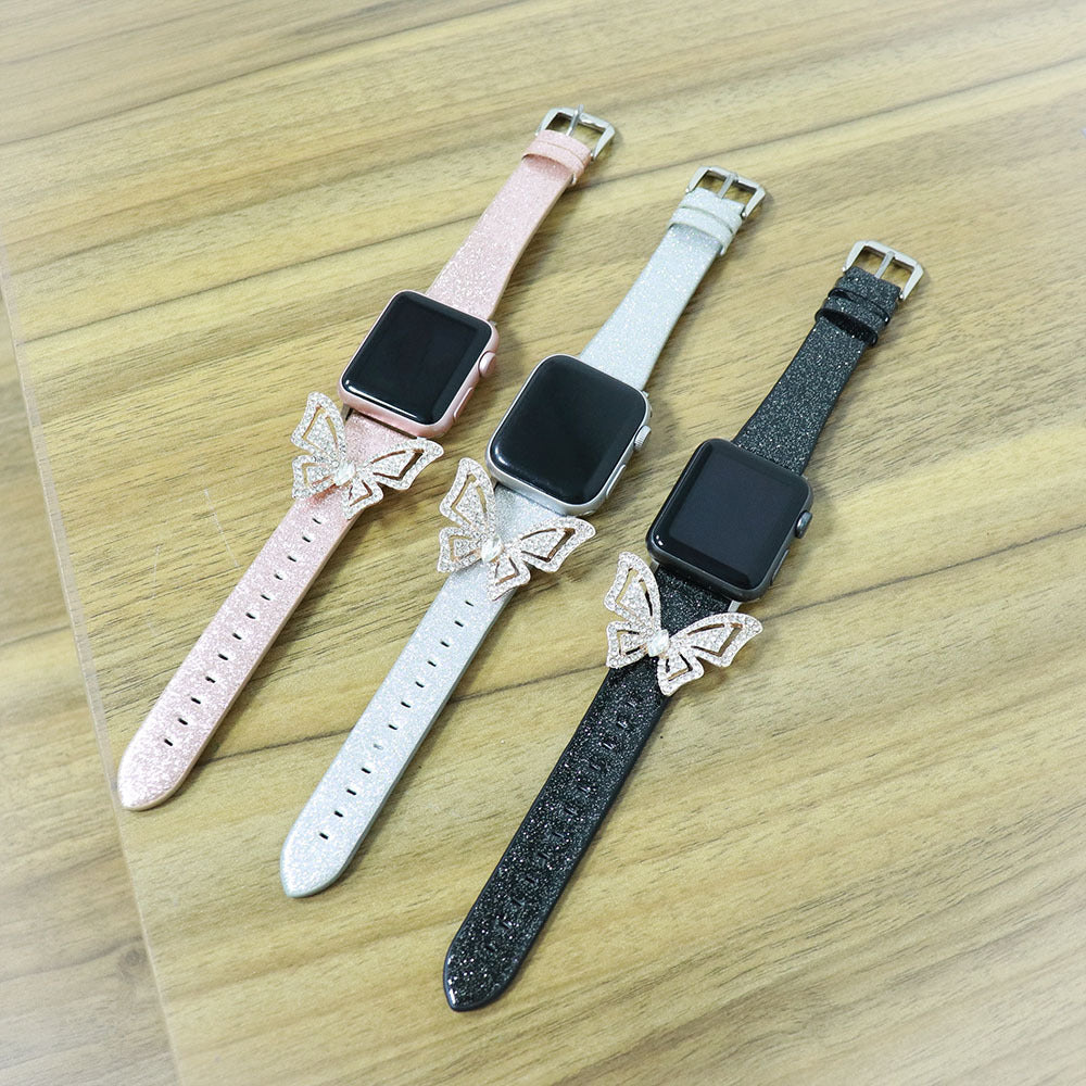 Apple Watch With Glitter Diamond Butterfly